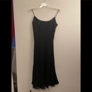 Odessa black cocktail dress with embroidery